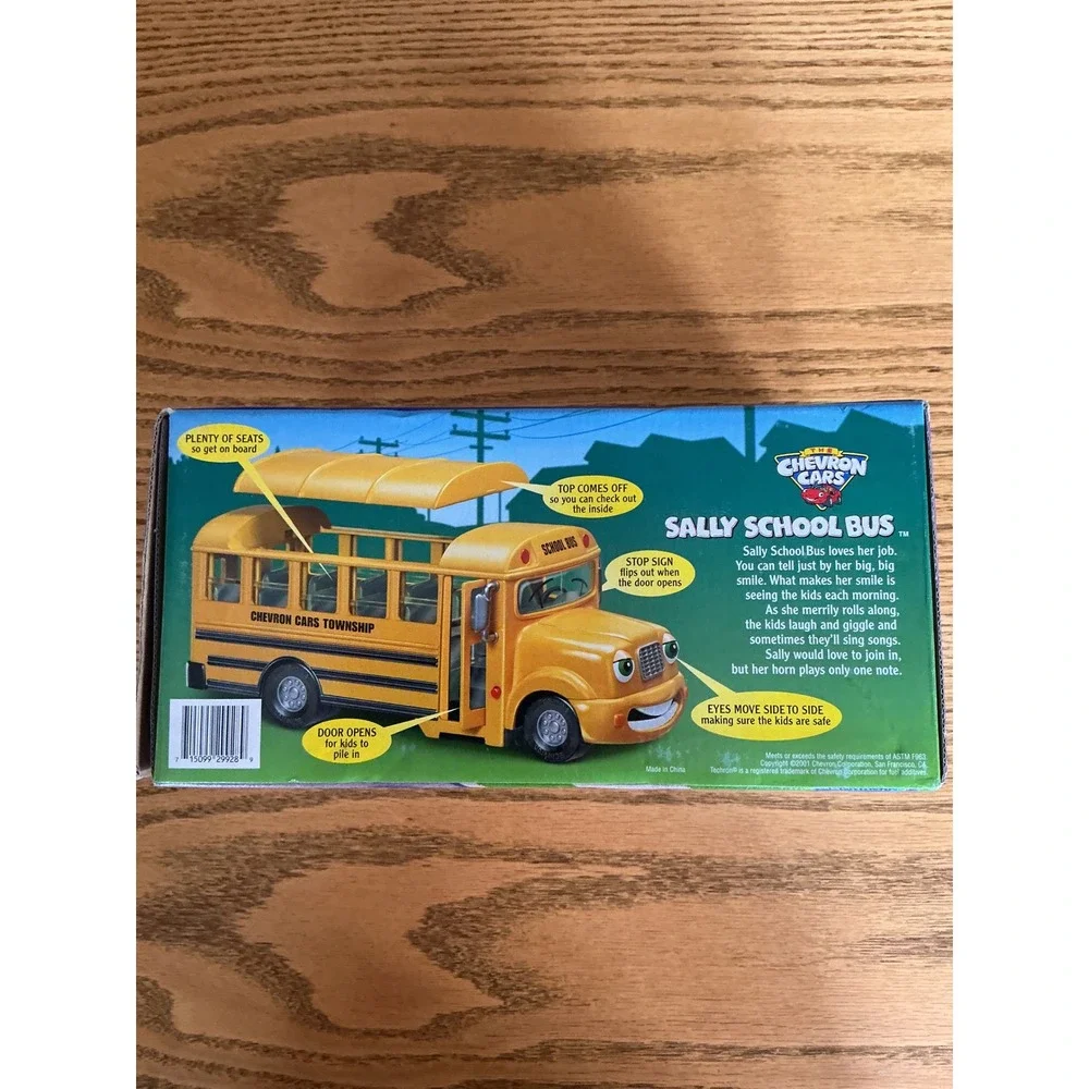 Chevron Cars Sally School Bus Collectible Toy Vehicle Yellow New in Box